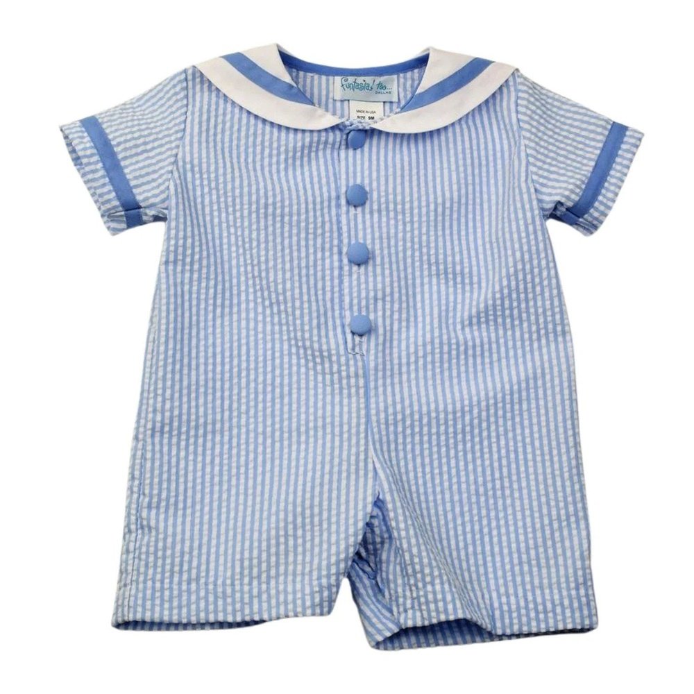 Funtasia Too Blue Stripe Sailor Romper