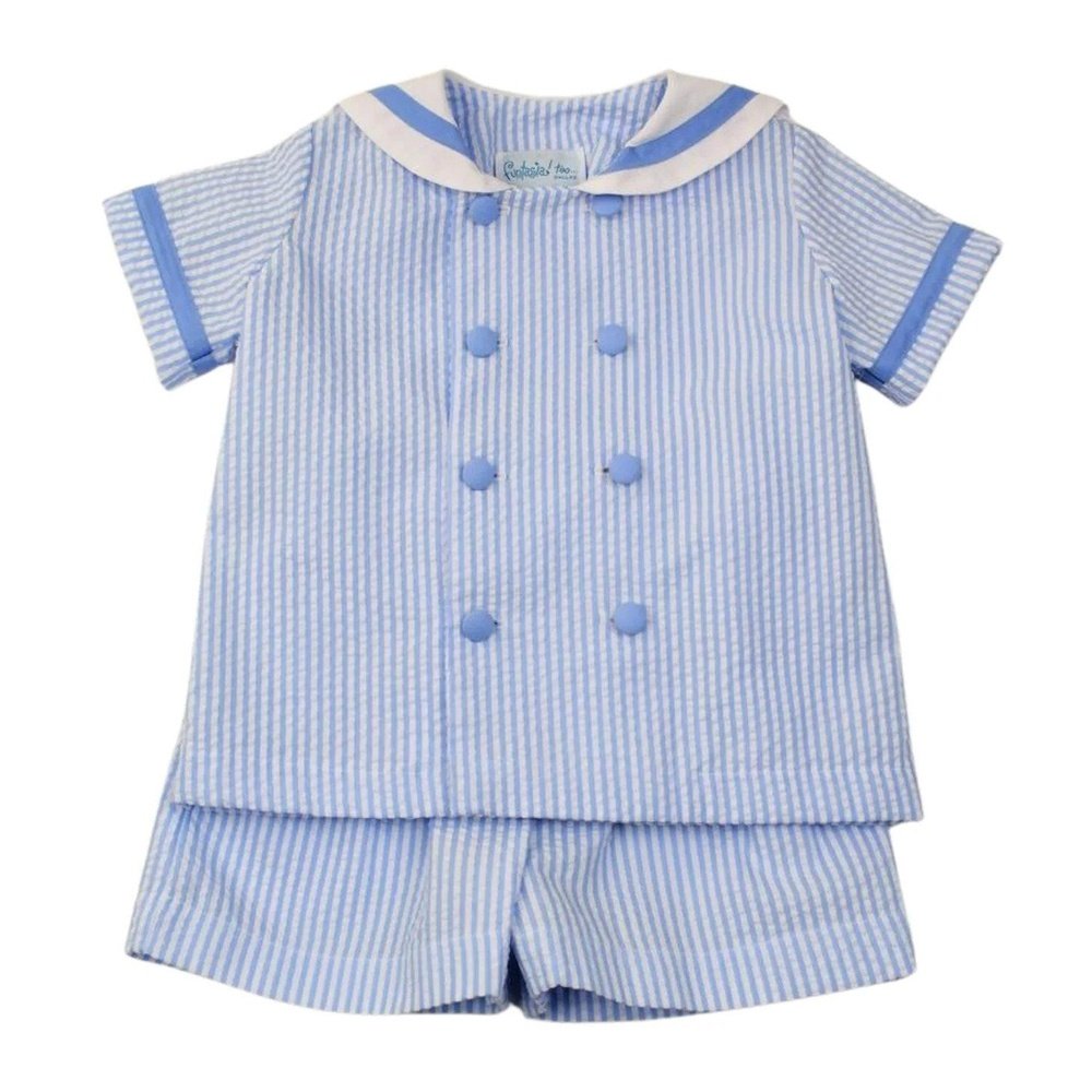 Funtasia Too Blue Stripe Sailor Short Set