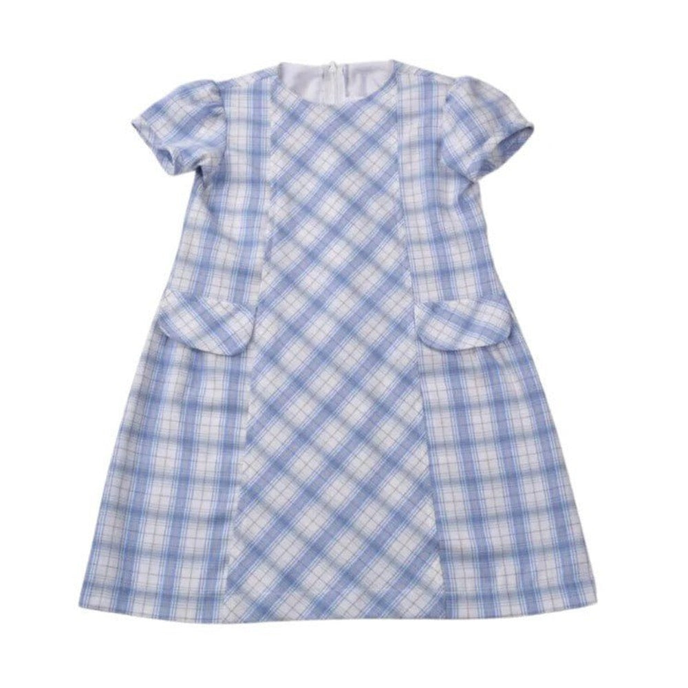 Funtasia Too Blue & Tan Plaid Big Girl Dress