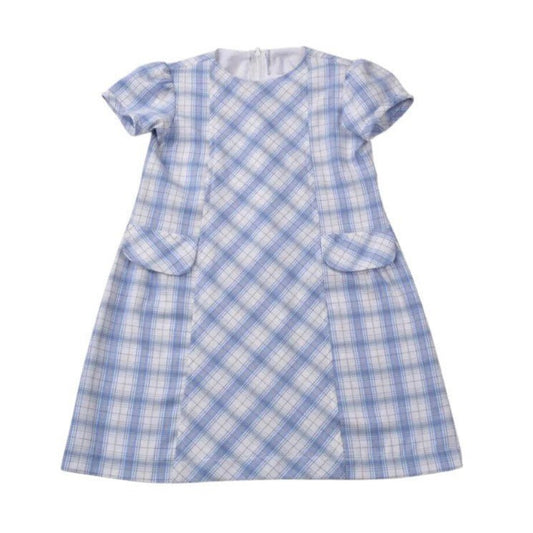 Funtasia Too Blue & Tan Plaid Big Girl Dress