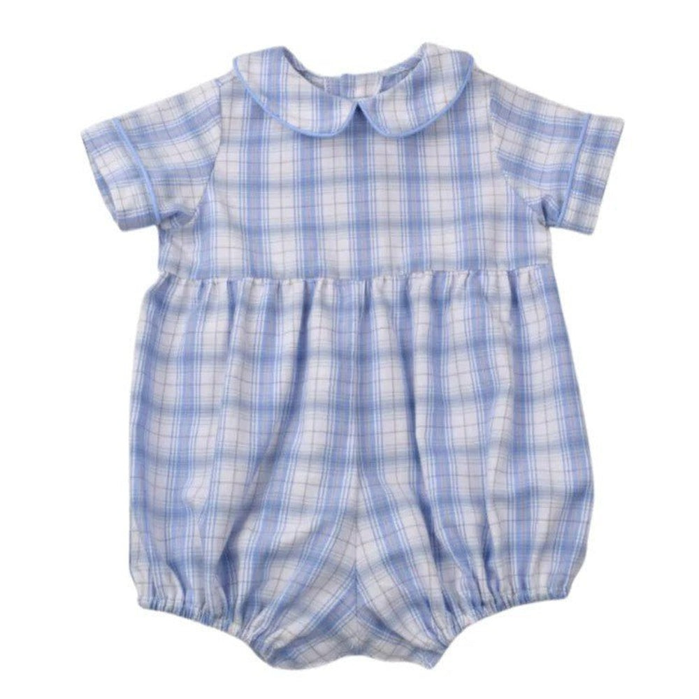 Funtasia Too Blue & Tan Plaid Romper