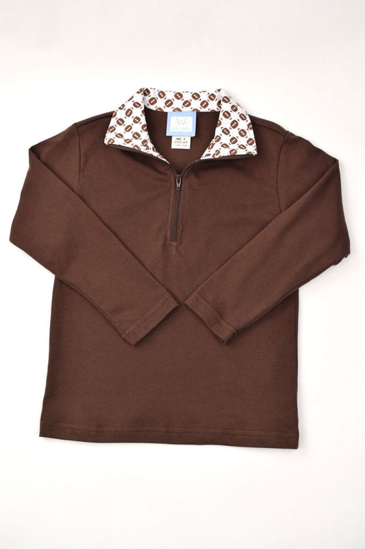 Funtasia Too Boys Shirts Brown / 2 Toddler Funtasia Too Boys Footballs 1/2 Zip Polo