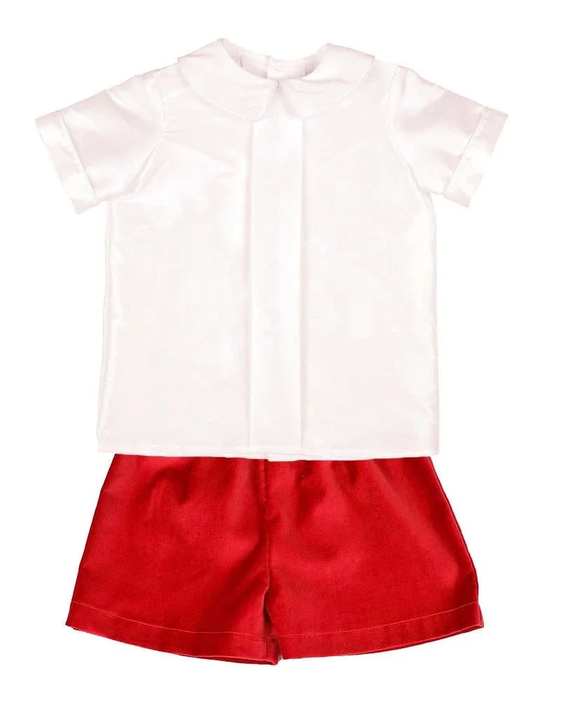 Funtasia Too Boys Red Velvet Short Set