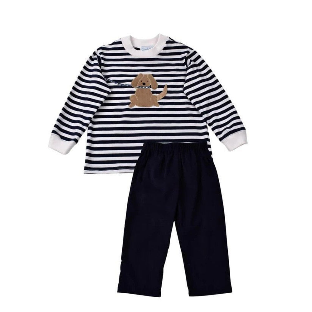 Funtasia Too Dog Striped T-Shirt & Navy Corduroy Pant Set