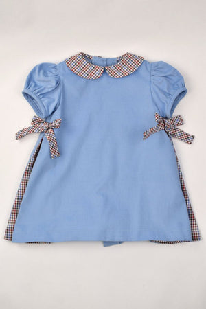 Fantasia Too Periwinkle Blue Plaid Bow Dress