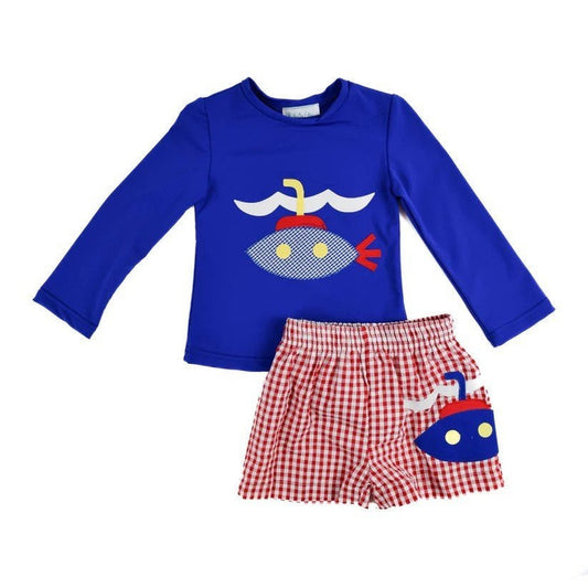 Funtasia Too Apparel & Gifts ROYAL / 3 Mo Funtasia Too Submarine Rash Guard & Swim Trunks Set