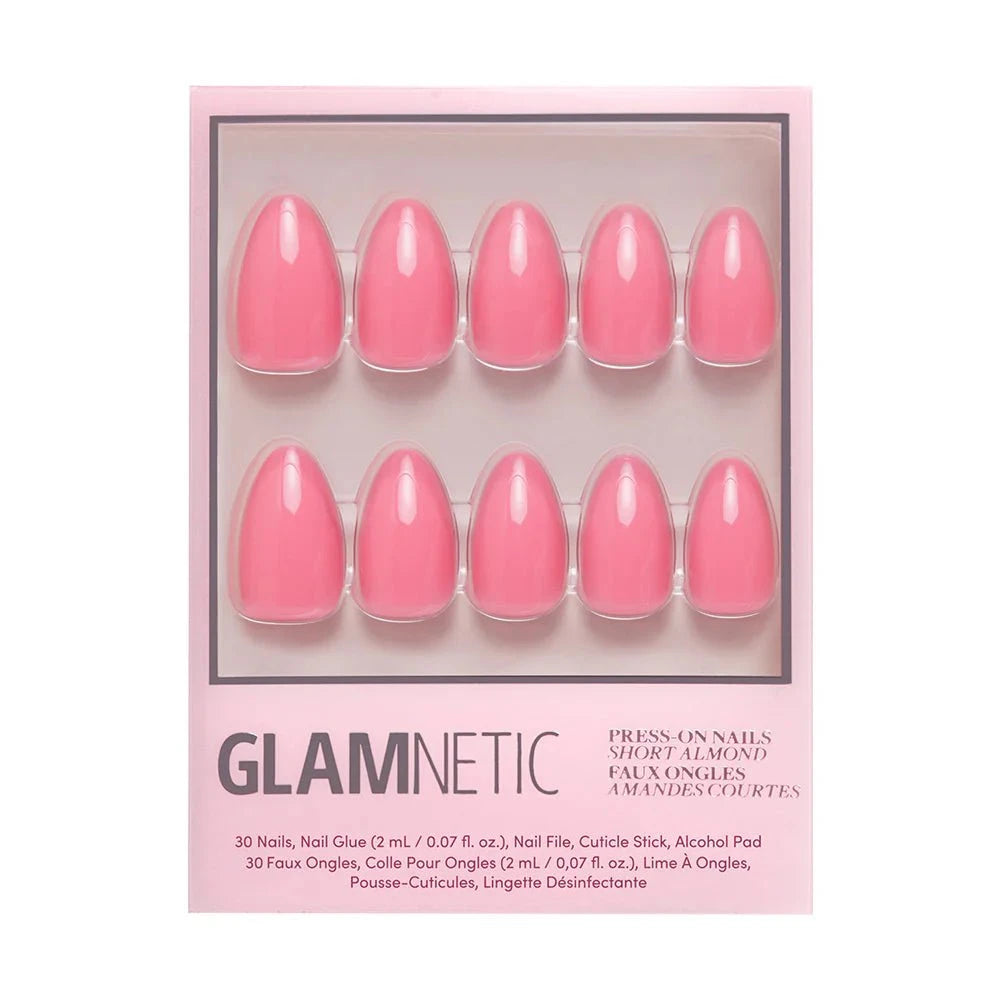 Glamnetic Press-On Nails - Flamingo Pink, Short Almond