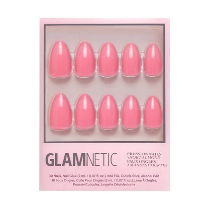 Glamnetic Press-On Nails - Flamingo Pink, Short Almond