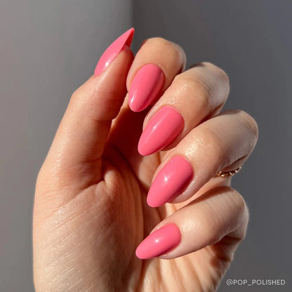 Glamnetic Press-On Nails - Flamingo Pink, Short Almond