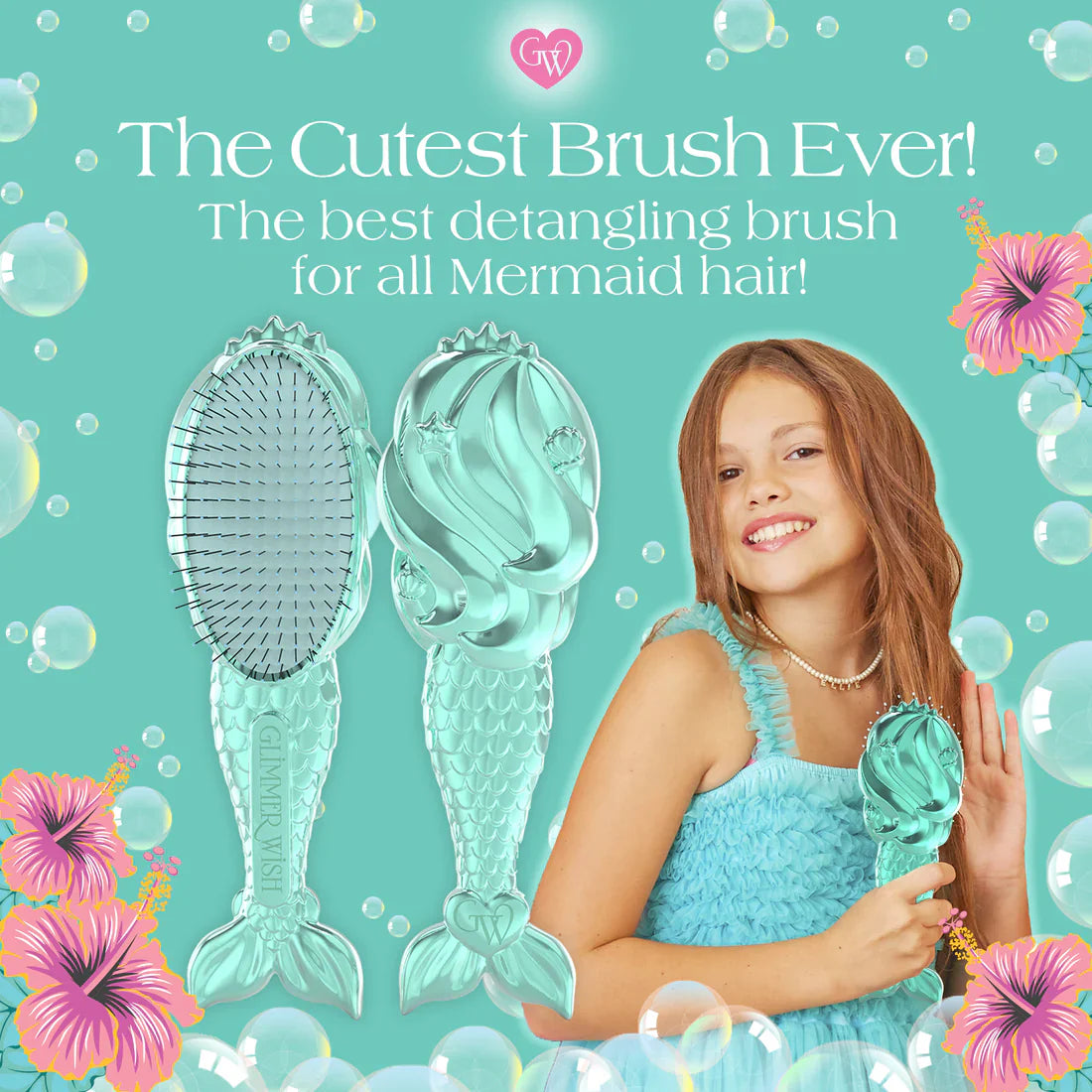 Glimmer WishGlimmer Wish Mermaid Detangling HairbrushBabysupermarket