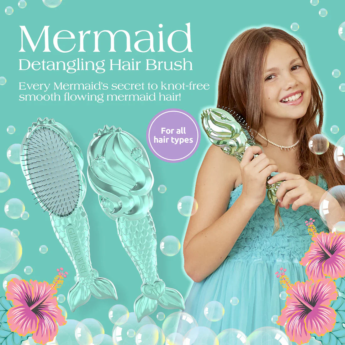 Glimmer WishGlimmer Wish Mermaid Detangling HairbrushBabysupermarket