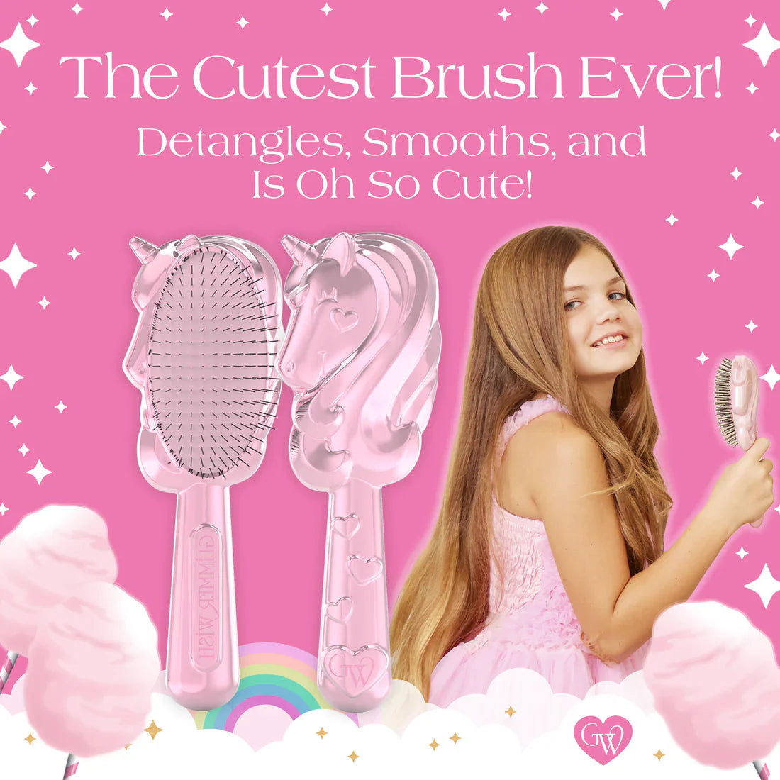 Glimmer WishGlimmer Wish Unicorn Detangling HairbrushBabysupermarket