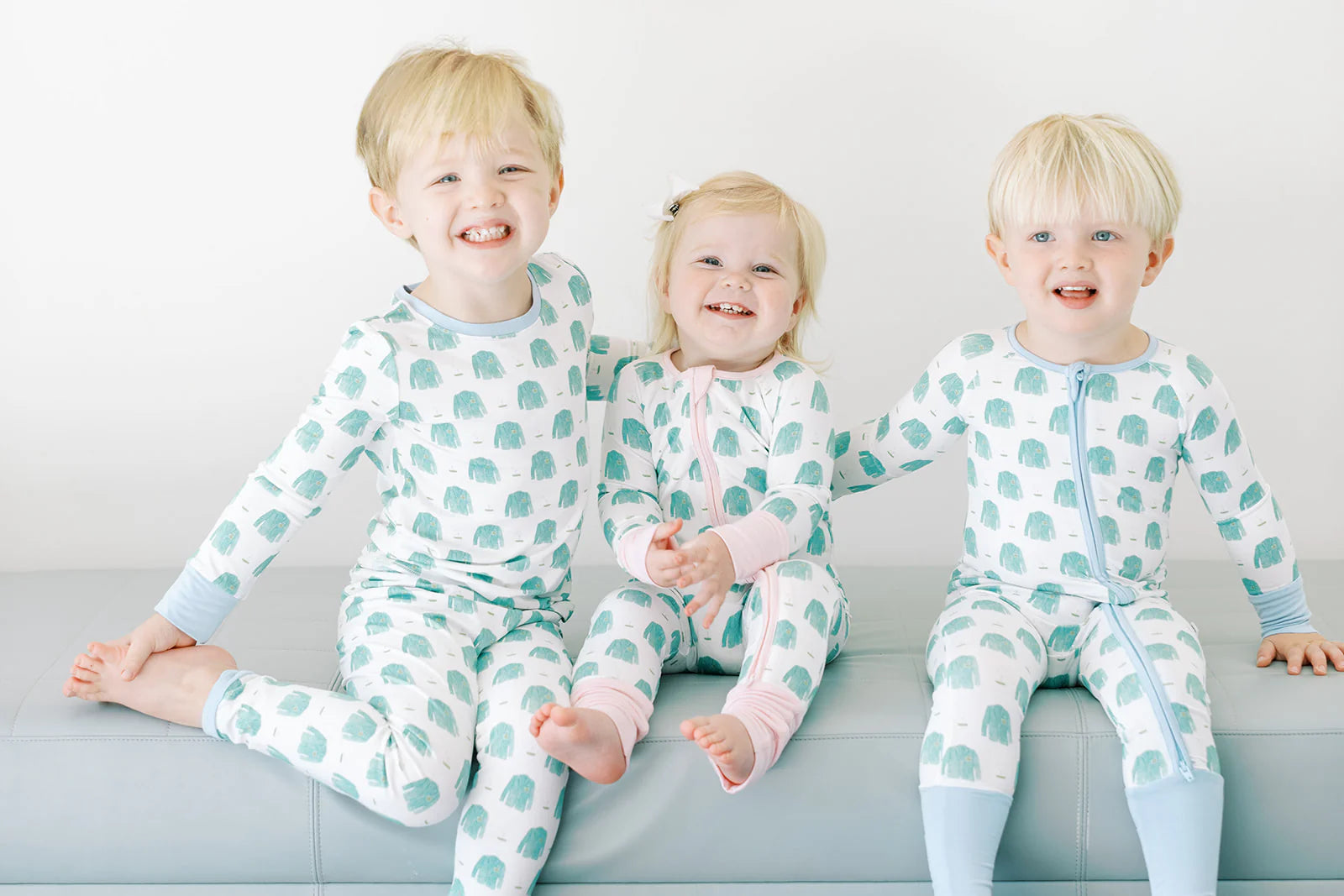 Uptown Baby Blue Golf Jacket Long Sleeve Pajamas
