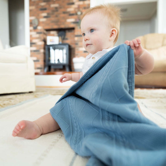 Goose WaddleGoose Waddle Knit Blanket DenimBabysupermarket