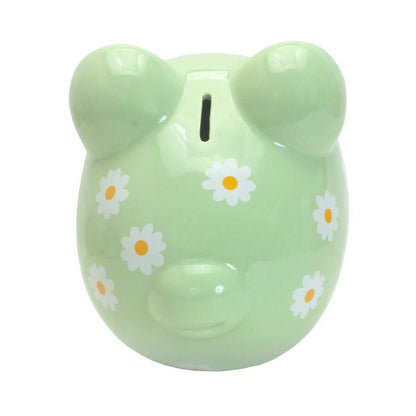 Child To Cherish Green Daisy Large Piggy Bank