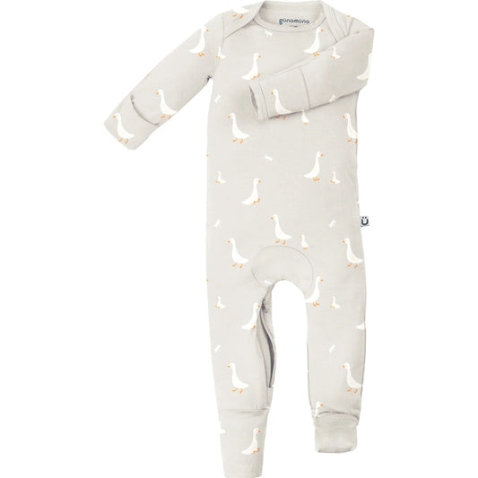gunamuna Infant Unisex Apparel goose / 0-3m Gunamuna 2-in-1 Romper And Footie Convertible Pajama