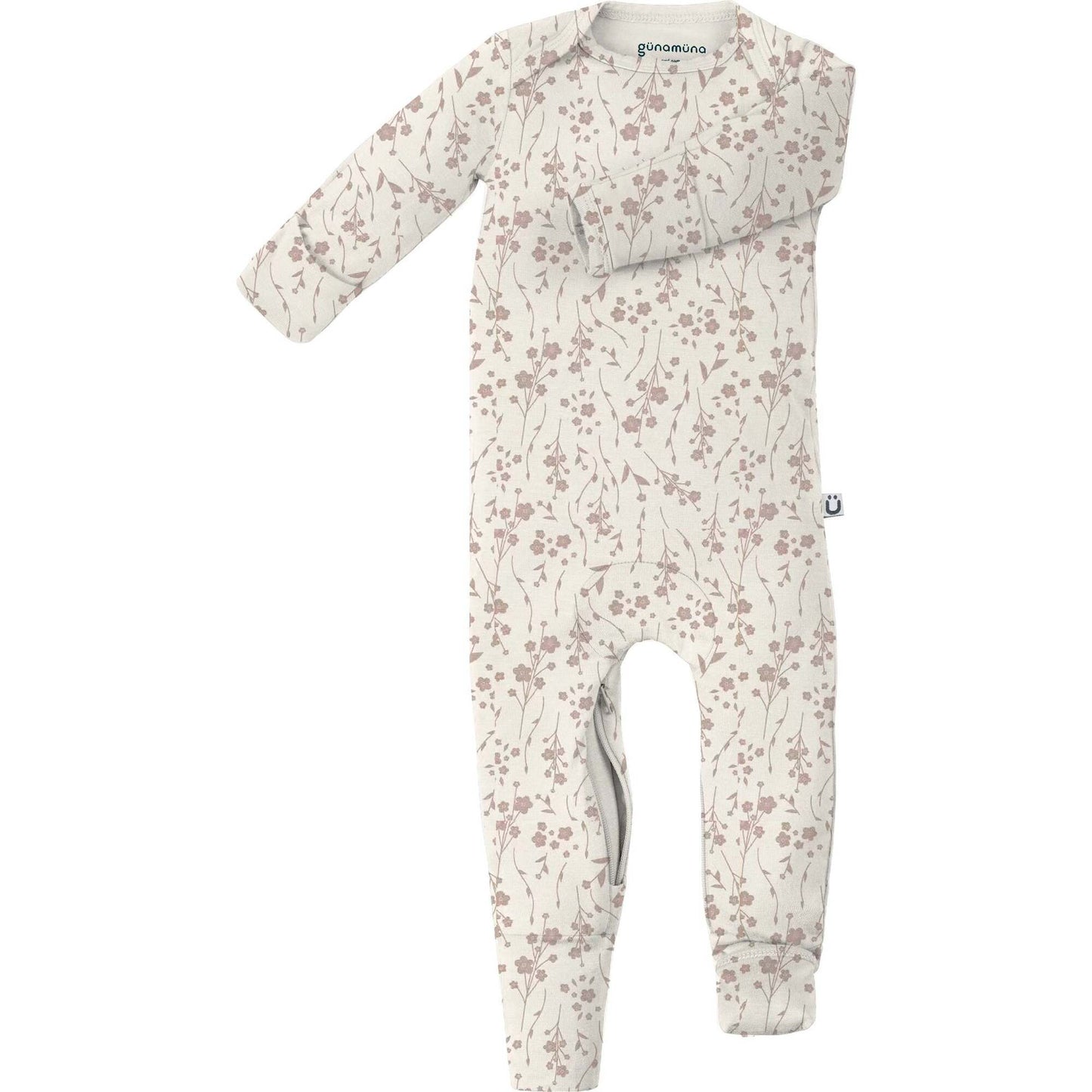 gunamuna Infant Unisex Apparel posies / 6-9m Gunamuna 2-in-1 Romper And Footie Convertible Pajama