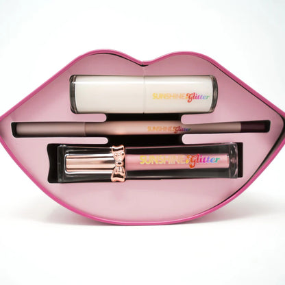 Sunshine & Glitter Heartbreaker - Hot Pink 3pc Lip Tin