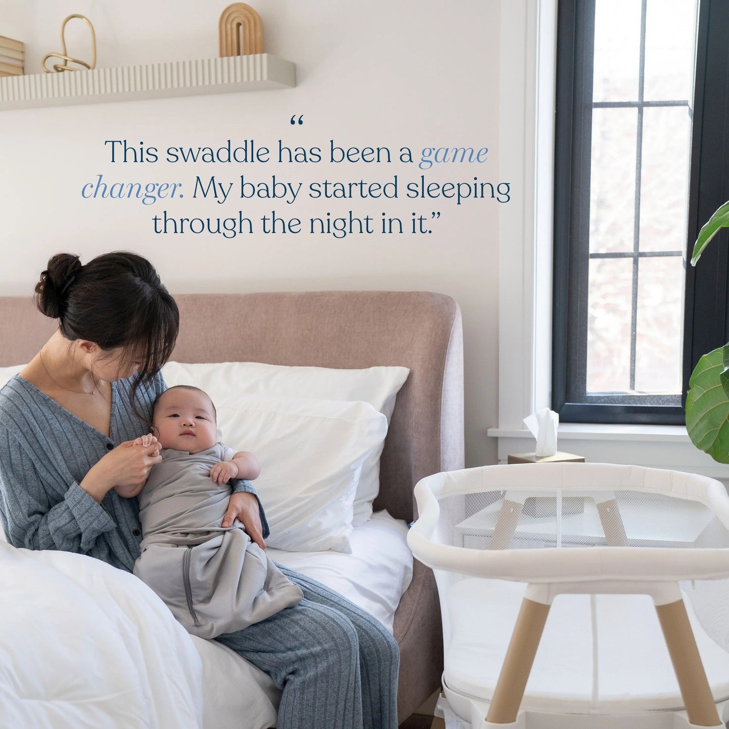 Halo Sleepsack Swaddle SuperSoft Bamboo TOG 2.0 Calm Sage Newborn