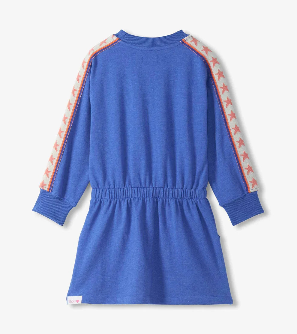 Hatley Girls Dresses Hatley Girls Dazzling Blue Ribbon Sleeve Cozy Dress