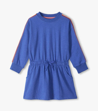 Hatley Girls Dresses Dazzling Blue / 5 Hatley Girls Dazzling Blue Ribbon Sleeve Cozy Dress