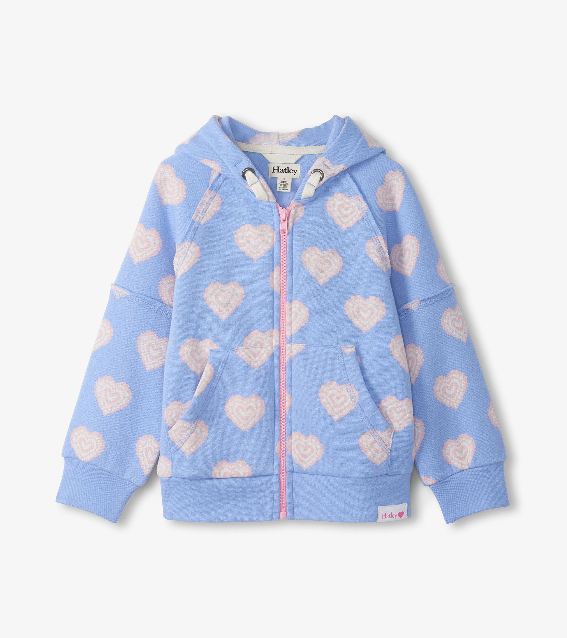HatleyHatley Girls Heart Burst Raw Edge HoodieBabysupermarket