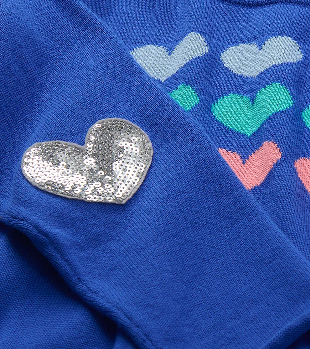 Hatley Girls Shirts Hatley Girls Heart Stripes Crew Neck Sweater