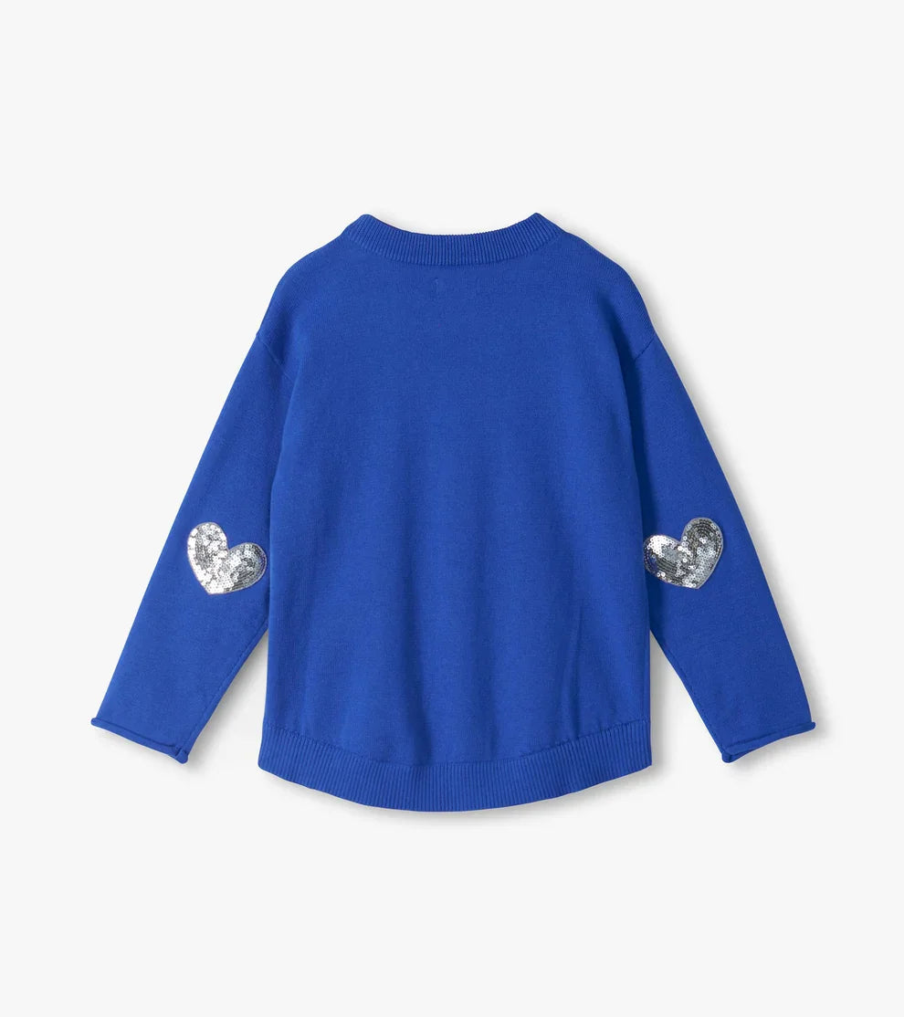 Hatley Girls Shirts Hatley Girls Heart Stripes Crew Neck Sweater
