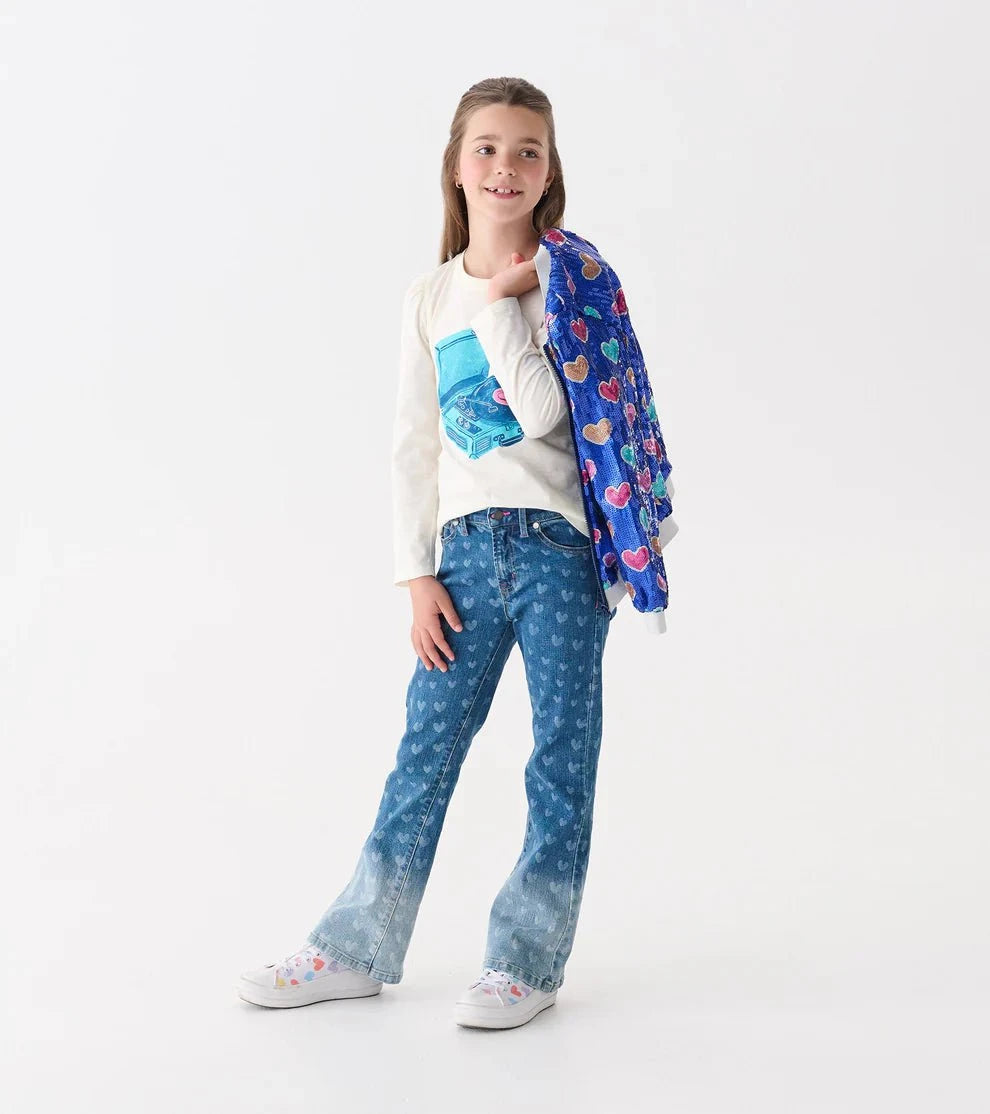 Hatley Hatley Hearts Flared Leg Denim Jean