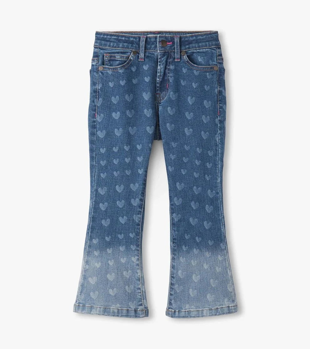 Hatley Blue / 5 Hatley Hearts Flared Leg Denim Jean