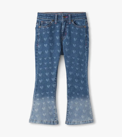 Hatley Blue / 5 Hatley Hearts Flared Leg Denim Jean