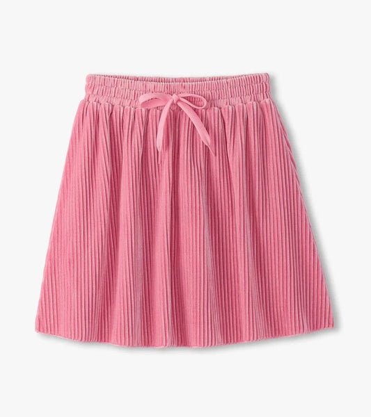 Hatley Sea Pink Pleated Velour Skirt