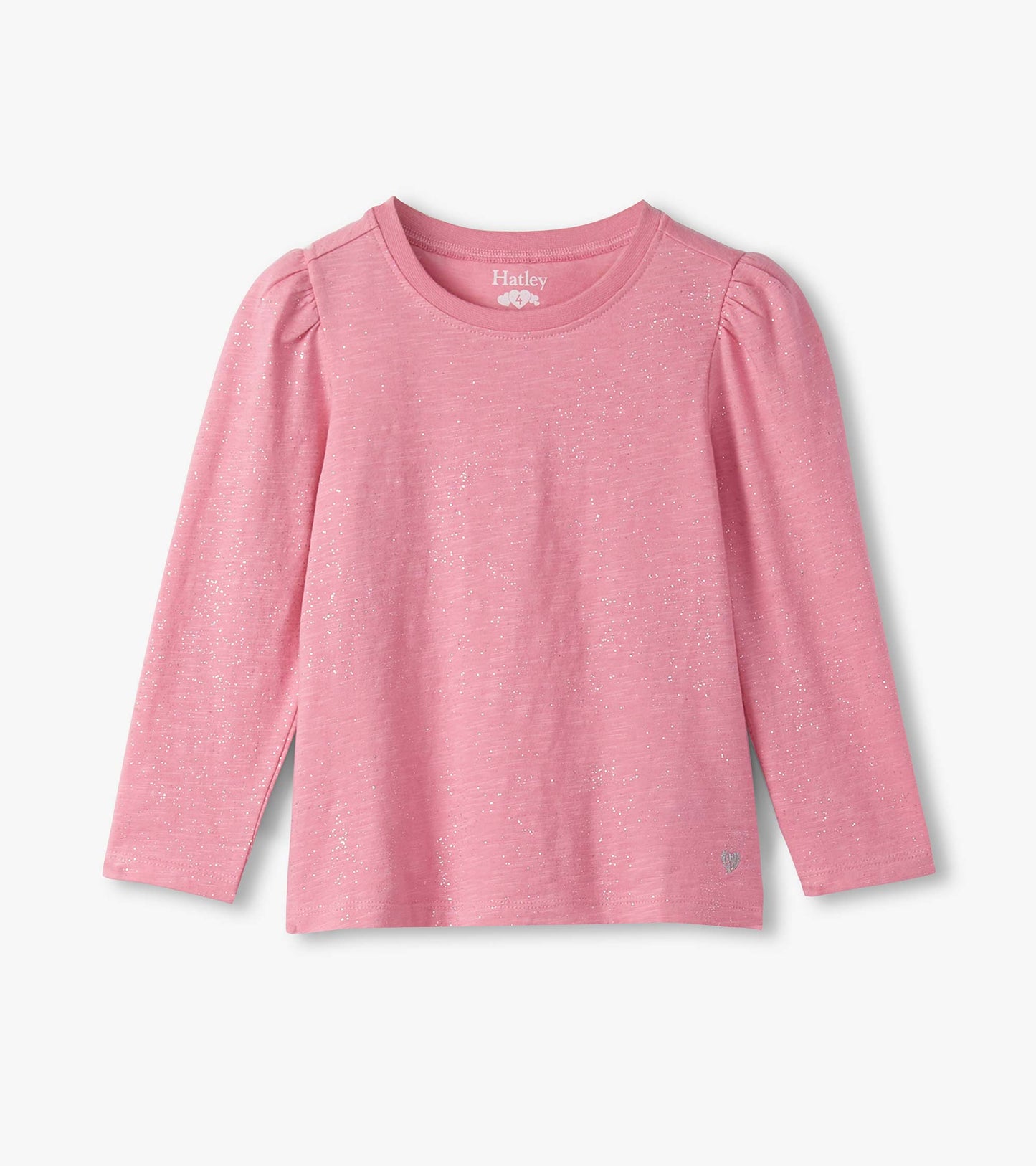 HatleyHatley Sea Pink Sparkle Puff Sleeve TeeBabysupermarket