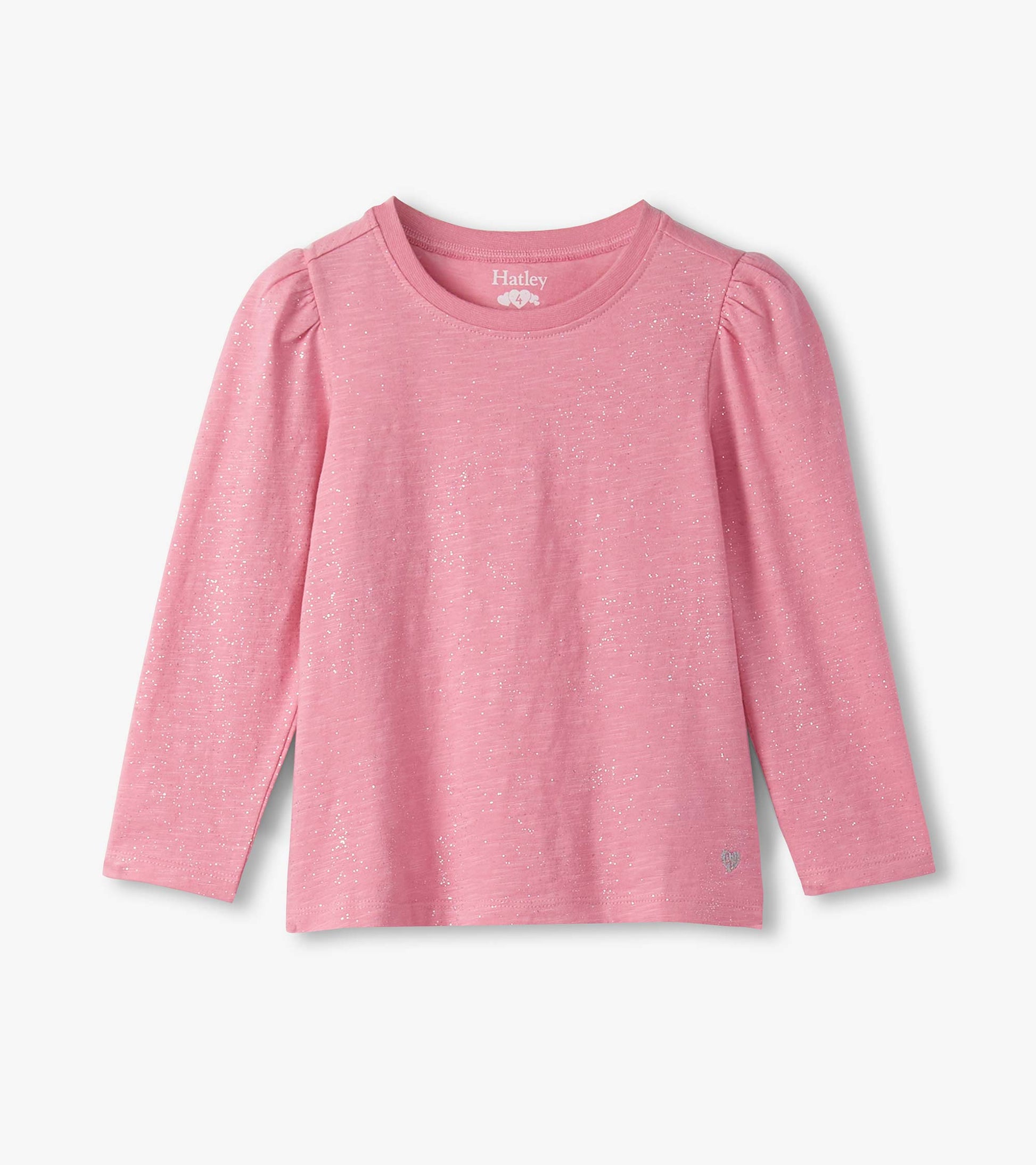 HatleyHatley Sea Pink Sparkle Puff Sleeve TeeBabysupermarket