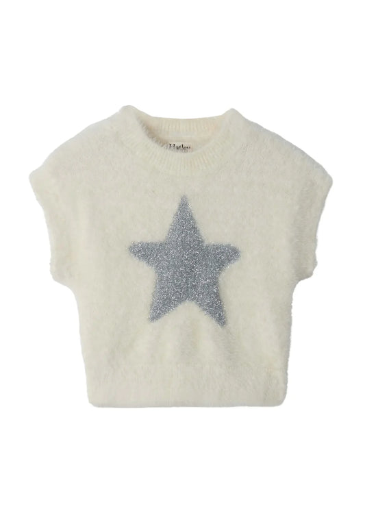 Hatley Girls Silver Star Everywhere Sweater Vest