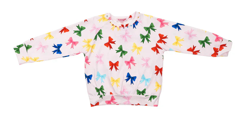 Haven Girl General Blush Pink / 5 Haven Girl Blush Pink Bow Sweatshirt