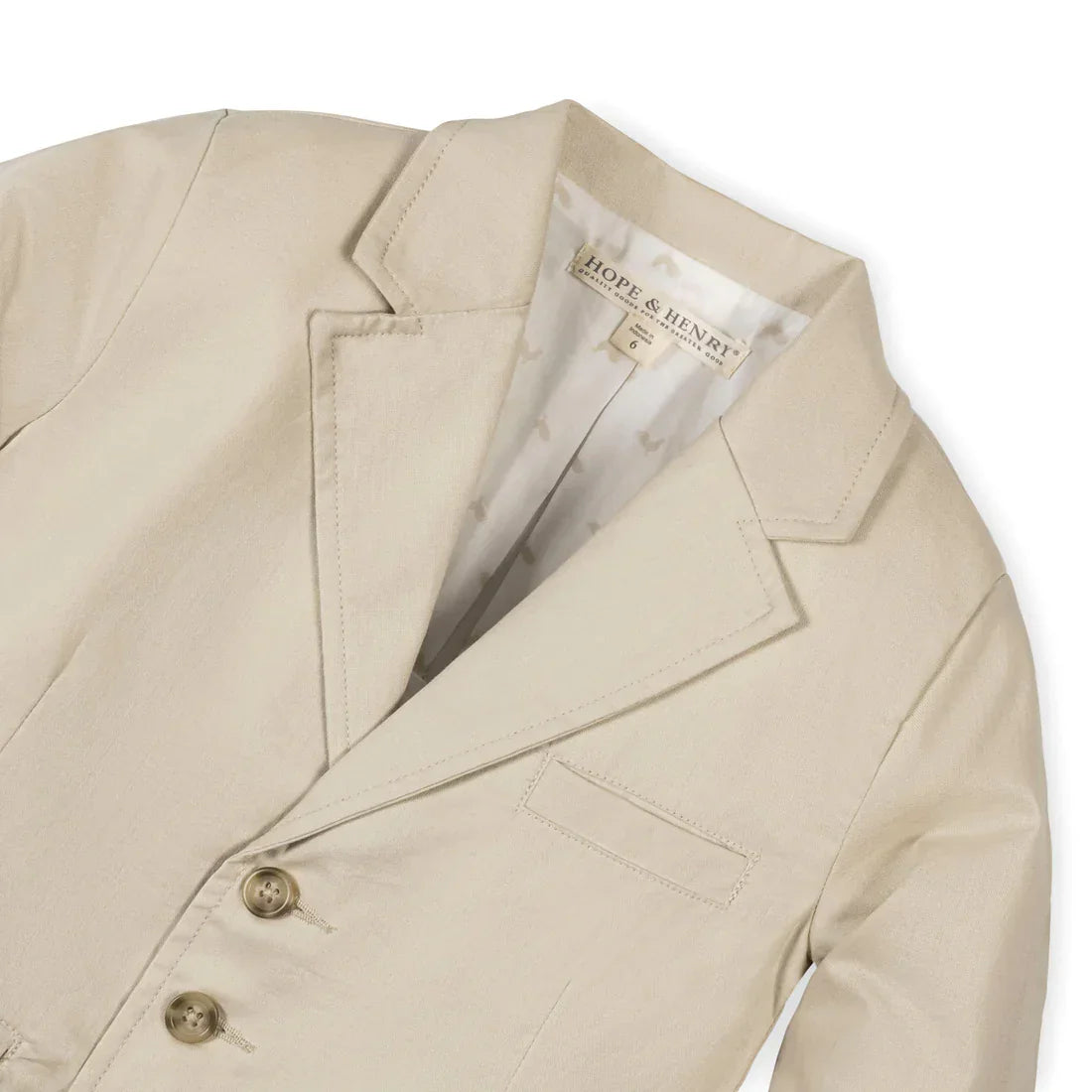 Hope & Henry Hope & Henry Boys Linen Suit Jacket - Sand Linen