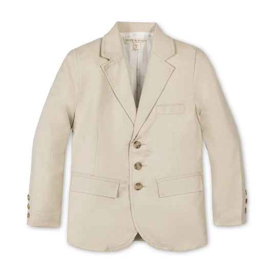 Hope & Henry Sand Linen / 4 Hope & Henry Boys Linen Suit Jacket - Sand Linen