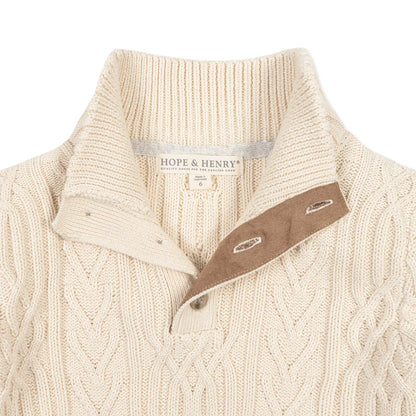 Hope & HenryHope & Henry Boys Organic Mock Neck Cable SweaterBabysupermarket