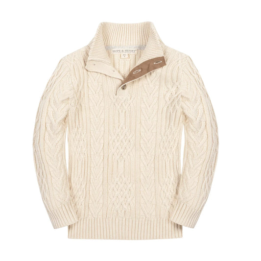 Hope & HenryHope & Henry Boys Organic Mock Neck Cable SweaterBabysupermarket