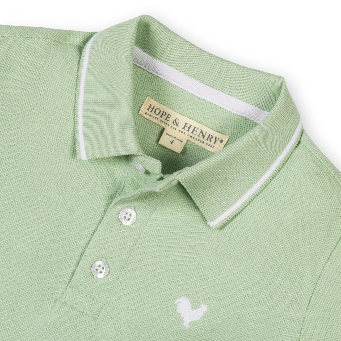 Hope & Henry Hope & Henry Boys Pique Polo - Soft Green