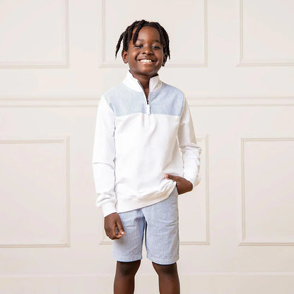 Hope & HenryHope & Henry Boys Seersucker Short - Blue SeersuckerBabysupermarket