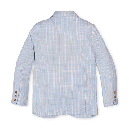 Hope & HenryHope & Henry Boys Seersucker Suit Jacket - Blue Chateau CheckBabysupermarket