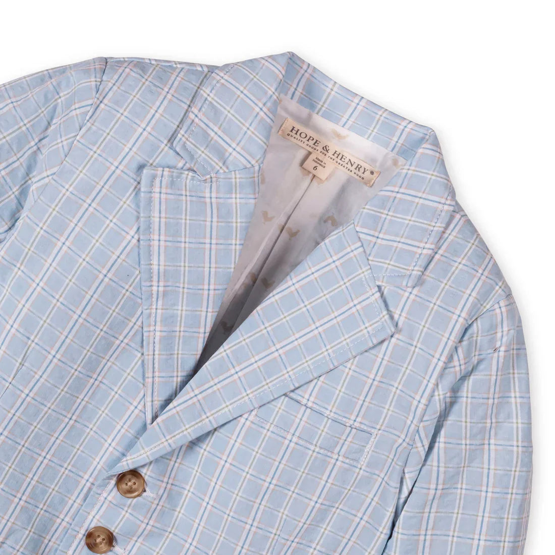 Hope & HenryHope & Henry Boys Seersucker Suit Jacket - Blue Chateau CheckBabysupermarket