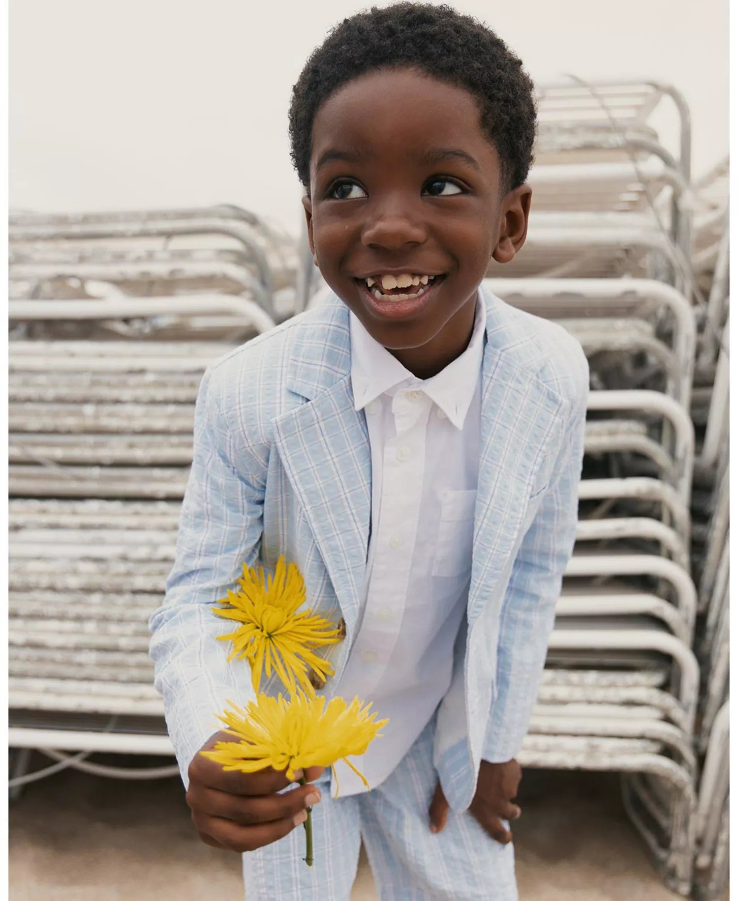 Hope & HenryHope & Henry Boys Seersucker Suit Jacket - Blue Chateau CheckBabysupermarket