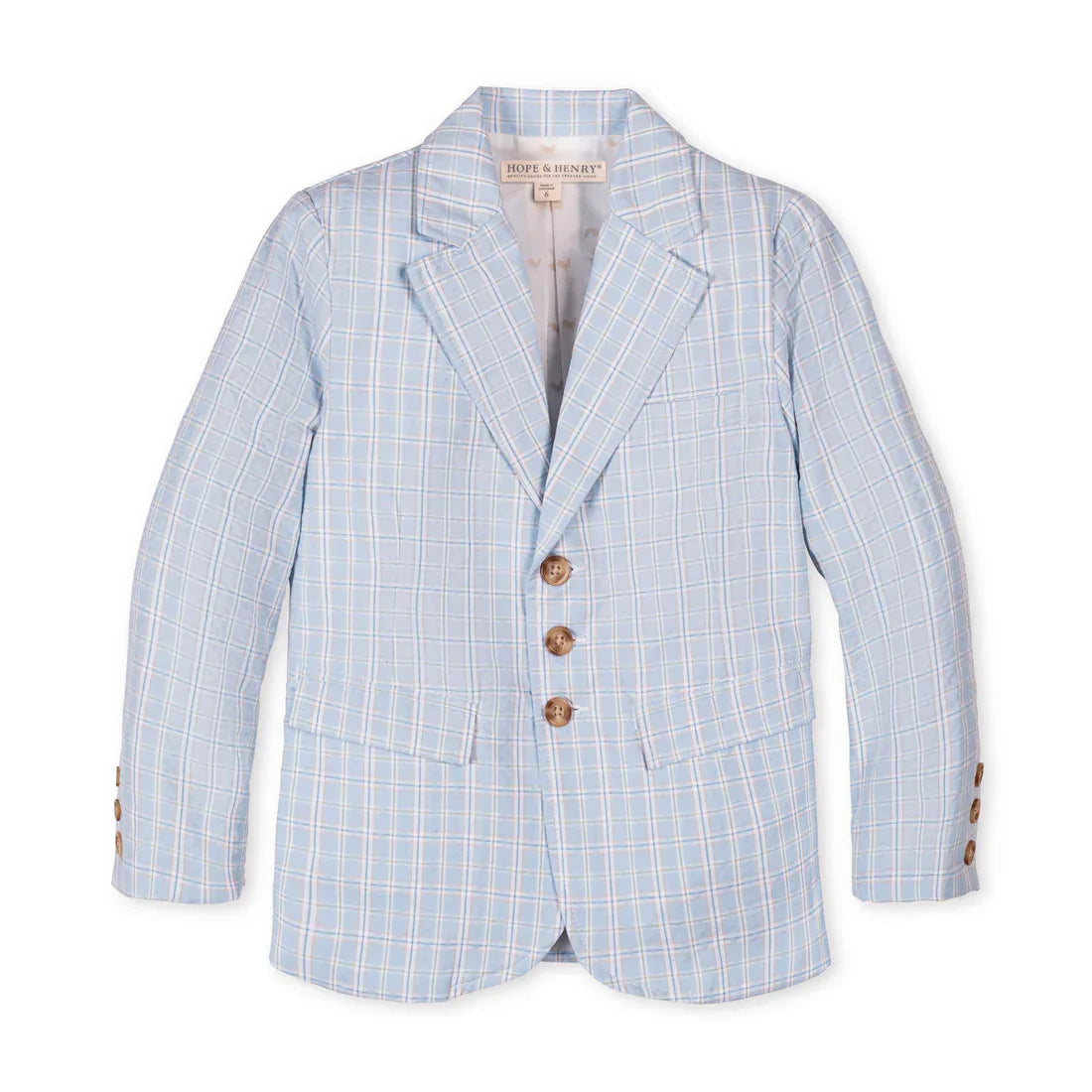 Hope & HenryHope & Henry Boys Seersucker Suit Jacket - Blue Chateau CheckBabysupermarket