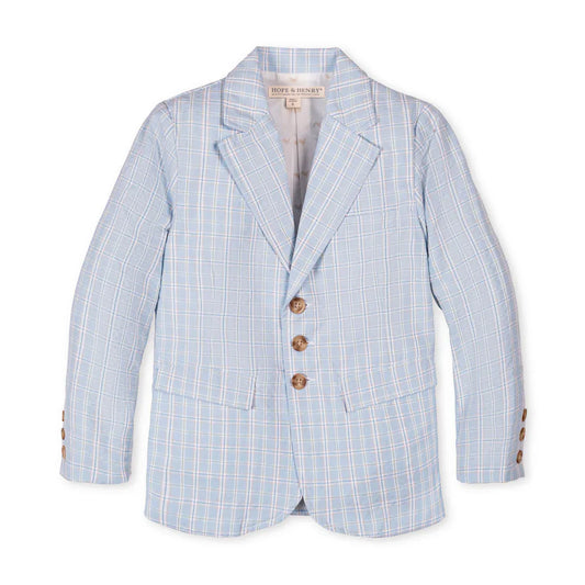 Hope & HenryHope & Henry Boys Seersucker Suit Jacket - Blue Chateau CheckBabysupermarket