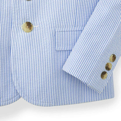 Hope & Henry Hope & Henry Boys Seersucker Suit Jacket - Blue Seersucker