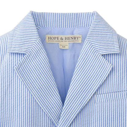 Hope & Henry Hope & Henry Boys Seersucker Suit Jacket - Blue Seersucker