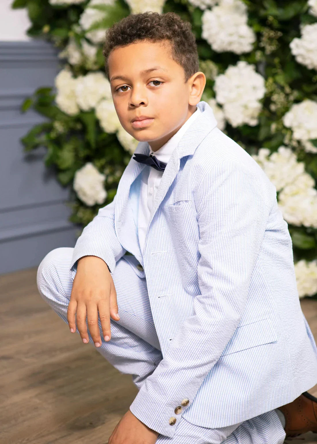 Hope & Henry Hope & Henry Boys Seersucker Suit Jacket - Blue Seersucker